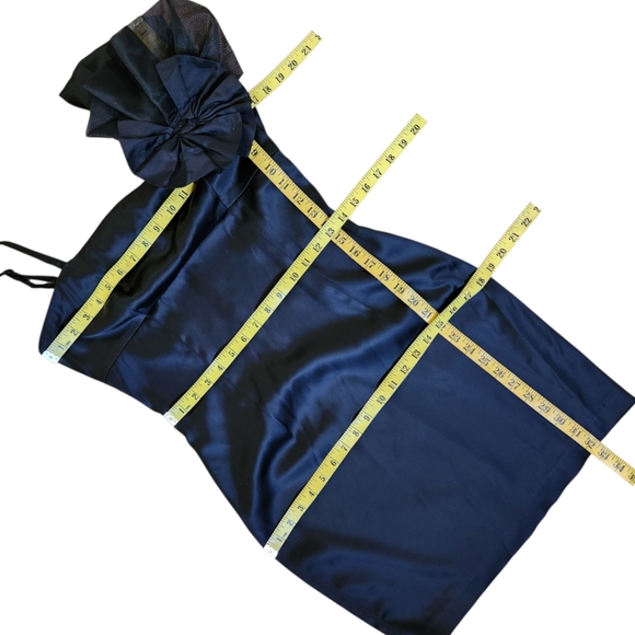 BETSEY JOHNSON Black Satin Cocktail Dress - Size 8 - Picture 12 of 15